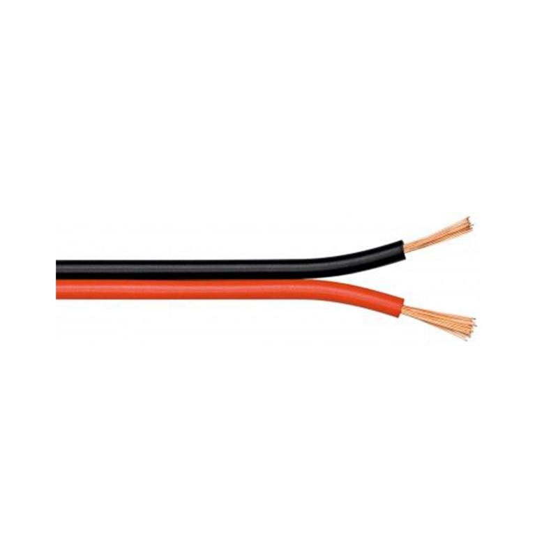 Bobine câble HP Plat - 2x0.75mm² - noir et rouge - 100m
