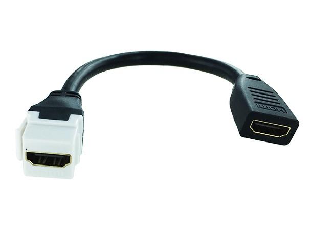 Keystone plastique blanc HDMI 1.4  type A F/F - 20cm