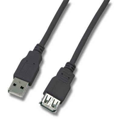Rallonge USB 2.0 A-A M / F Noir - 1.8m